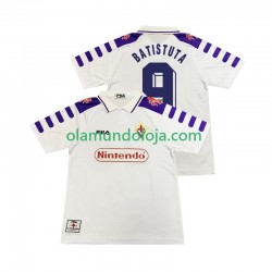 Camisola ACF Fiorentina BASTUTA 9 Retro Homem Equipamento Segundo 1998 1999 Manga Curta